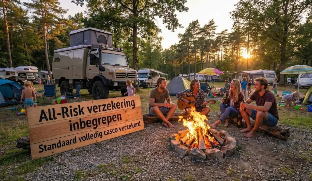 all risk inbegrepen en volledig casco verzekerd